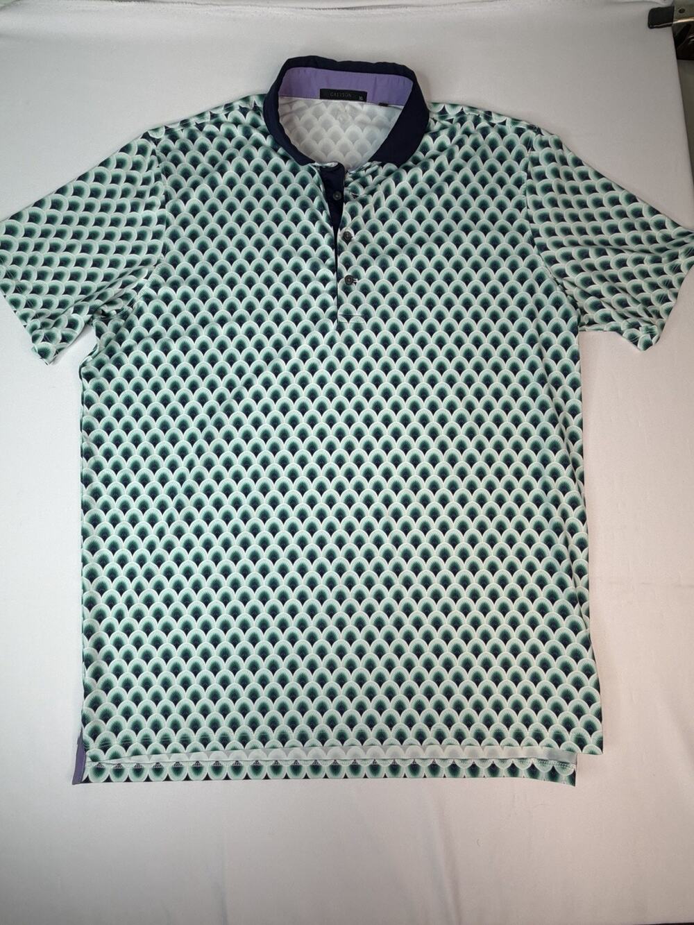 Greyson Golf Shirt Mens XL/2XL Polo Sea Shells Geometric Wicking Performance